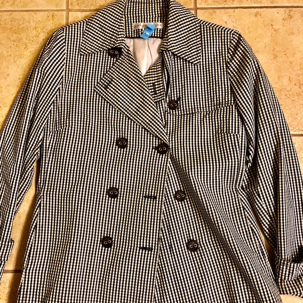 Lightweight checkered pea coat
